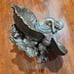 Late 1800's French Art Nouveau Cast Metal Nymph on Poppies Figural Sculpture