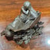 Late 1800's French Art Nouveau Cast Metal Nymph on Poppies Figural Sculpture