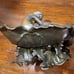 Late 1800's French Art Nouveau Cast Metal Nymph on Poppies Figural Sculpture