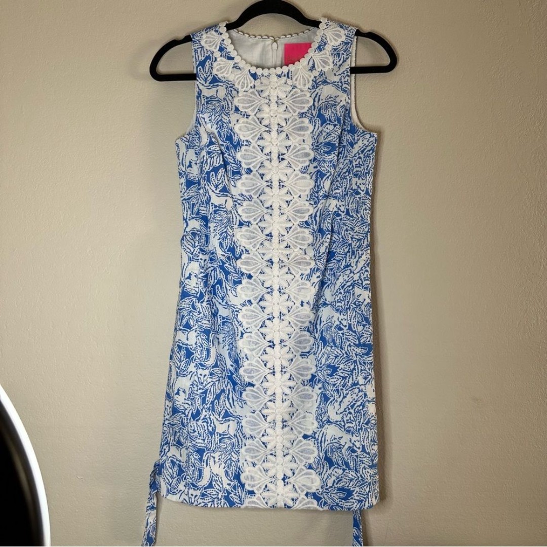 LILLY PULITZER coastal blue Fancy Feet Melani shirt dress 00