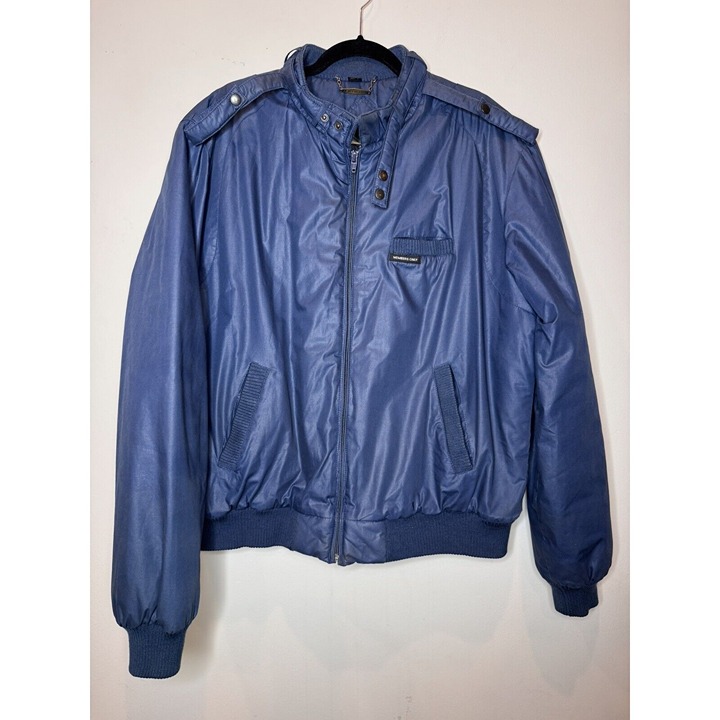 VTG MEMBERS ONLY Men Navy Blue Classic Iconic Racer Insulated Jacket Zip 44L
