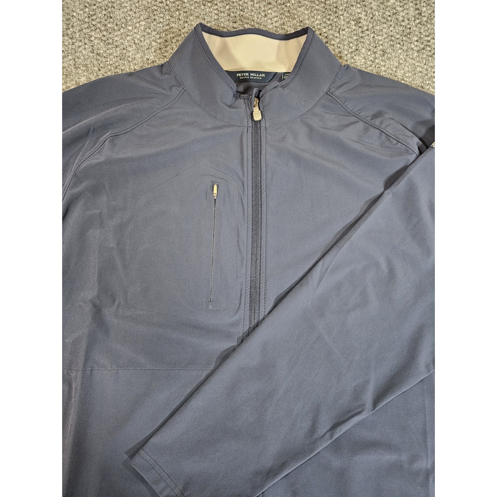 Peter Millar Crown Crafted Navy Golf Athletic Full Zip Performance Men's XXL