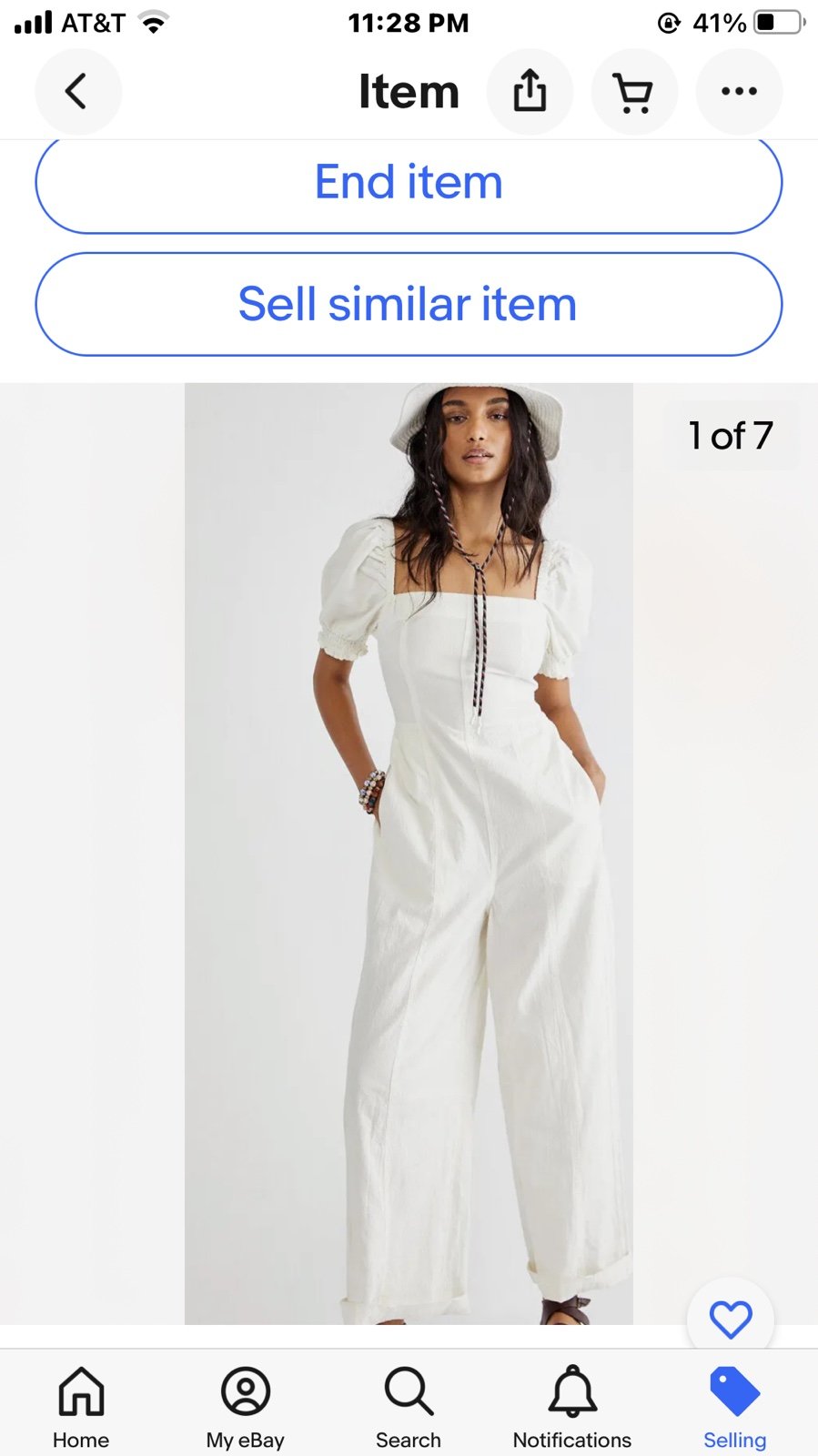 Free People Endless Summer Nicola One Piece Wide Legs Smocked Back Puffed Sleeve