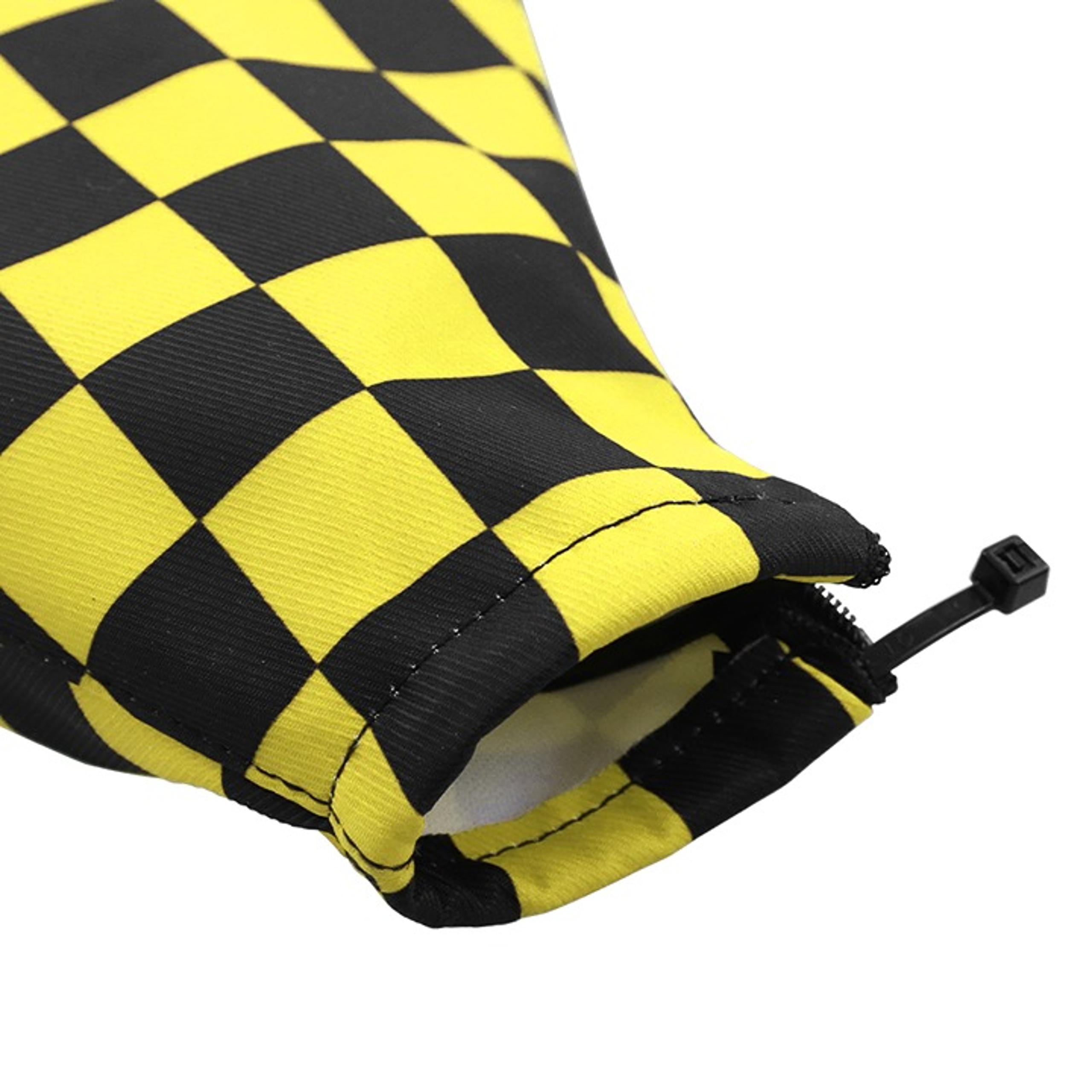 Brand New Universal Checkered Yellow Black Fabric Gear Manuel Shift Boot Cover