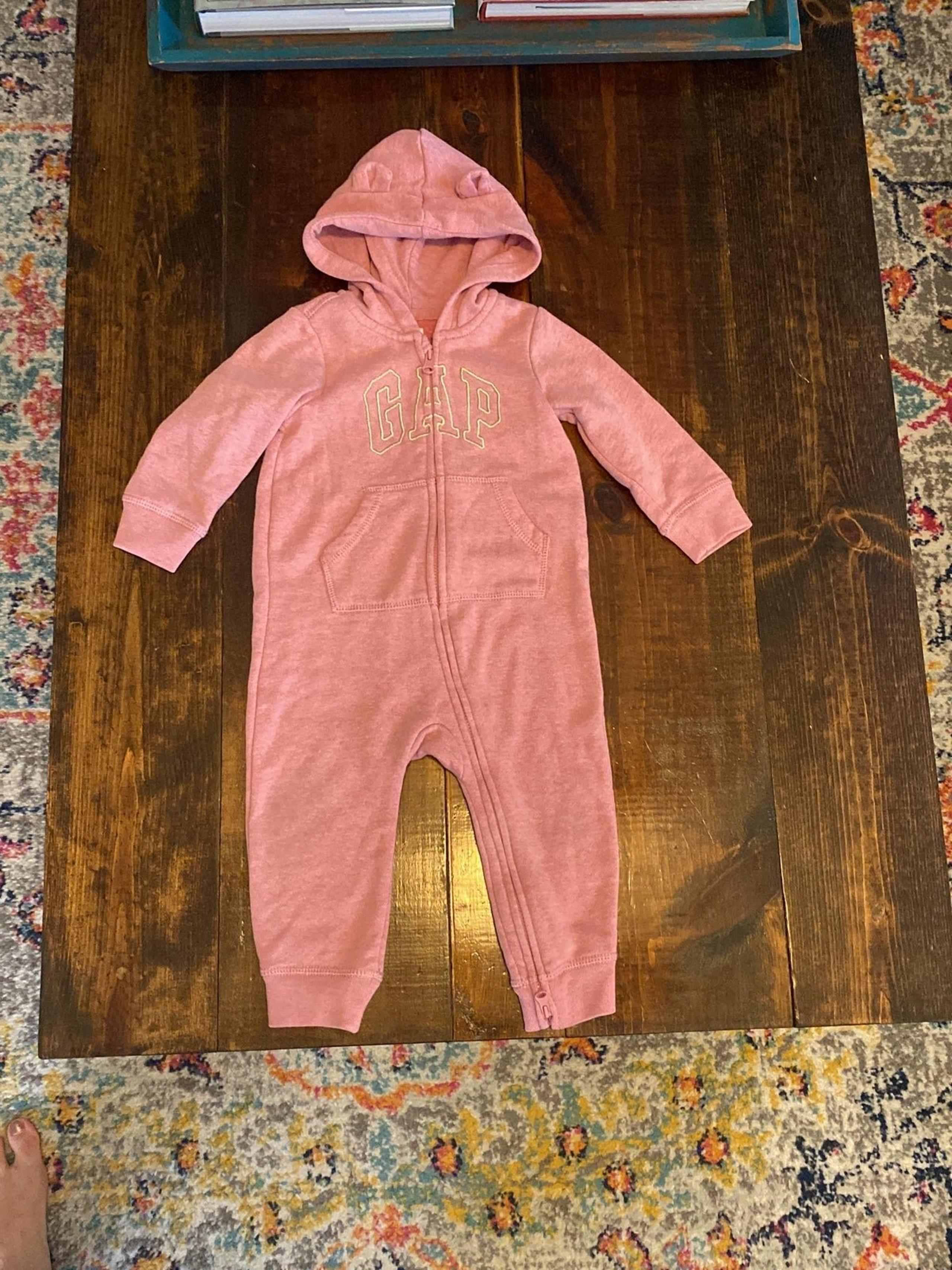 Baby Gap zip up hooded girls gap long sleeve one piece
