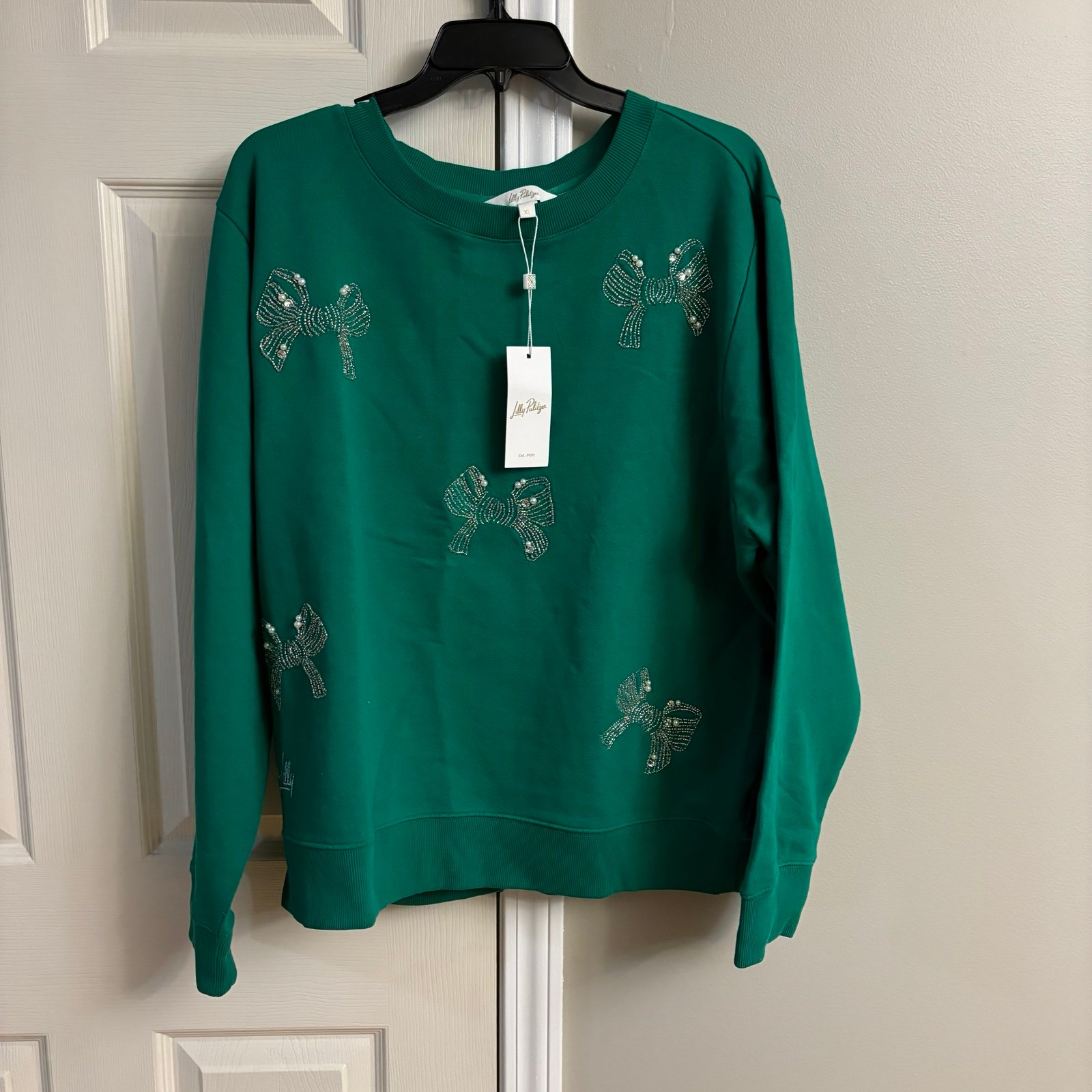Lilly Pulitzer Green Ballad Bow Sweater
