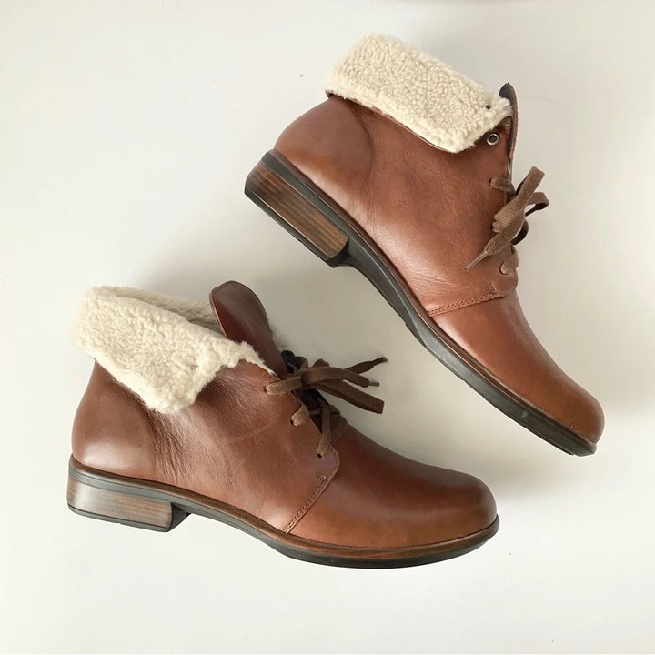 Naot Pali Shearling Lined Boots Lace Up Size 40
