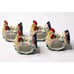 Set Of 4 Fitz & Floyd Ricamo Napkin Rings Hens With Chicks Hand Painted Chicken