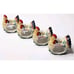 Set Of 4 Fitz & Floyd Ricamo Napkin Rings Hens With Chicks Hand Painted Chicken
