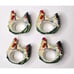 Set Of 4 Fitz & Floyd Ricamo Napkin Rings Hens With Chicks Hand Painted Chicken