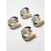 Set Of 4 Fitz & Floyd Ricamo Napkin Rings Hens With Chicks Hand Painted Chicken