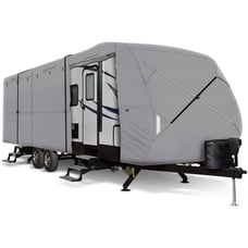 Heavy Duty RV & Trailer Cover, Fits 20'-22' RV w/ Tongue Jack and Gutter Covers