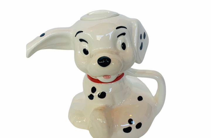 101 Dalmatians Teapot Walt Disney Tea Pot vtg Lucky Pongo Cruella figurine cream