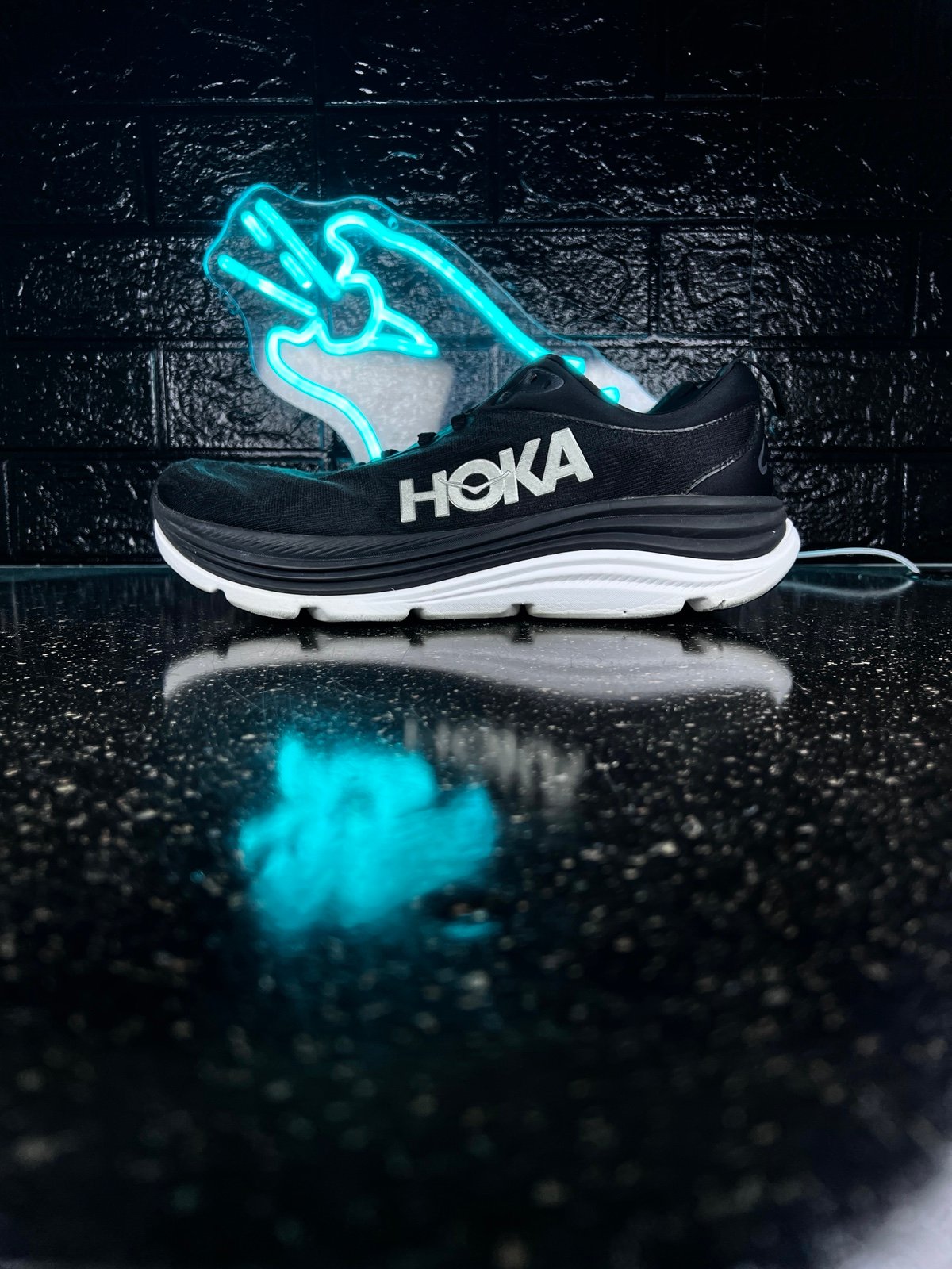 Hoka One One Gaviota 5 Men’s Walking Running Shoes Sneakers Black White - 12