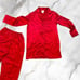 Vintage Red Satin Finish Pajama Set by Inner Most Size S