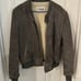 vintage olive green heavy suede jacket