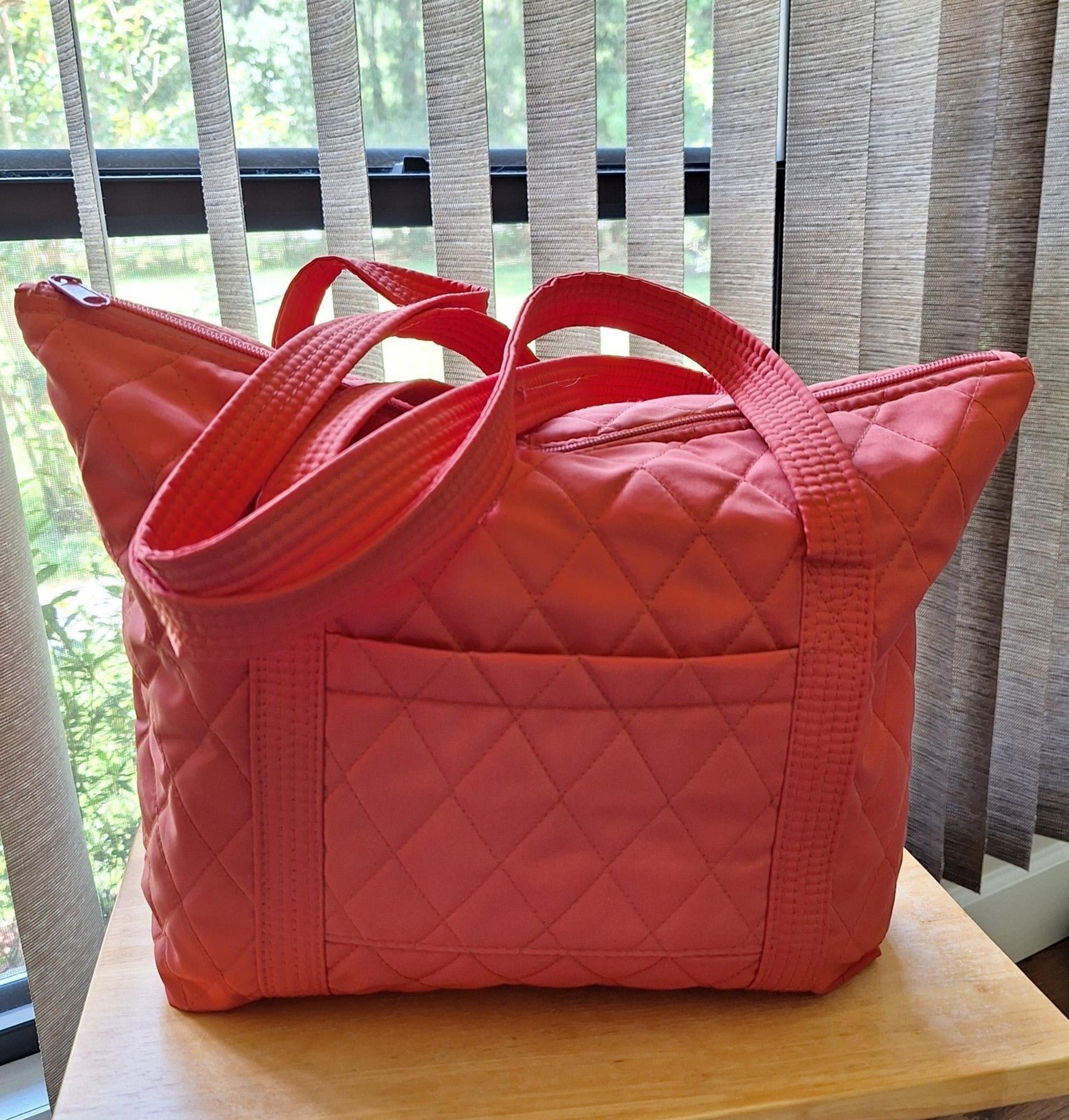 Orange Quilted Lined Lightweight Shoulder/Tote Bag