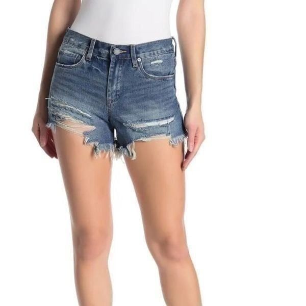 blanknyc | High Rise Distressed Denim Shorts