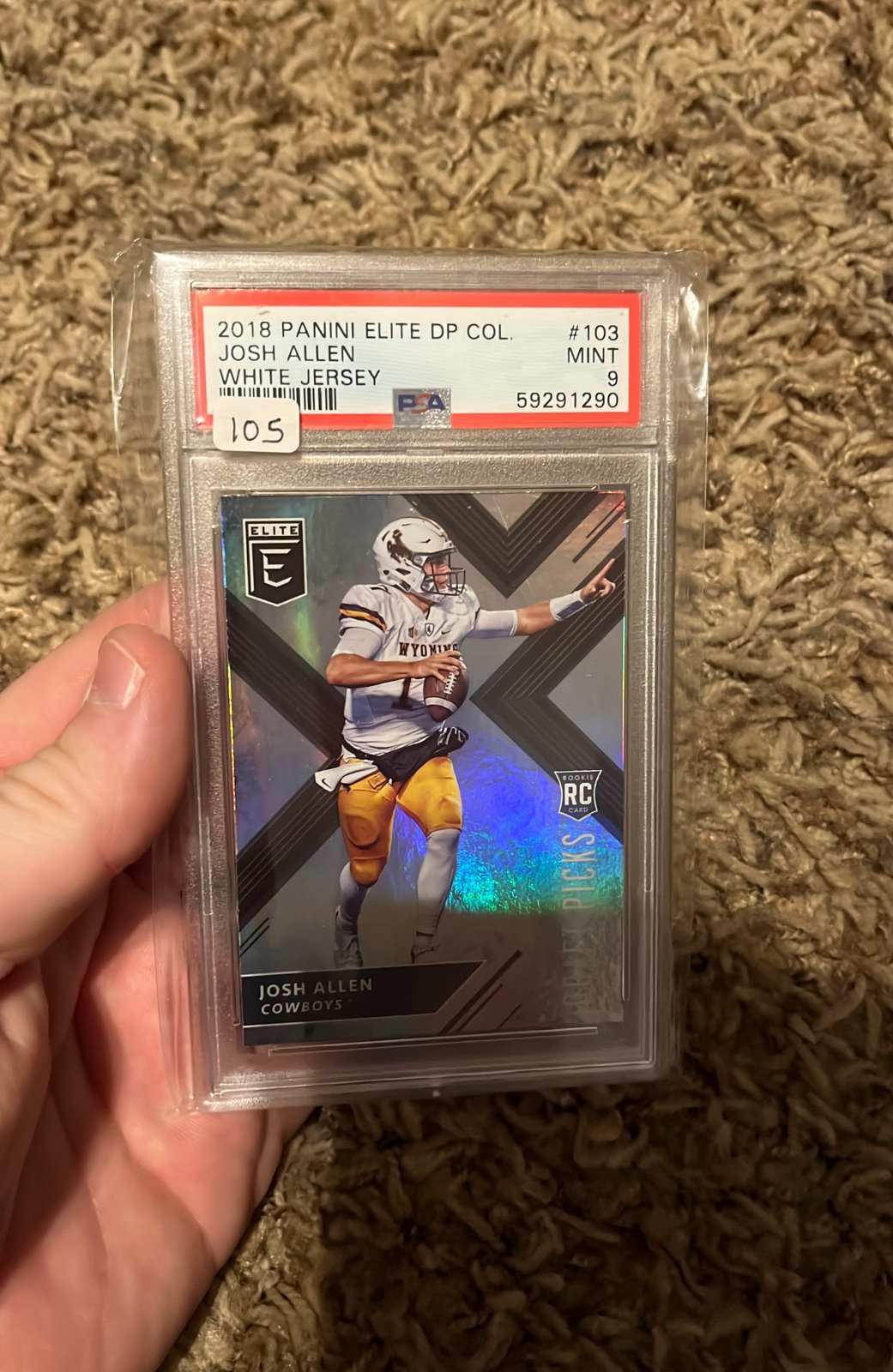2018 Panini Elite DP Collection Josh Alllen White Jersey Rookie Mint PSA 9 Bills
