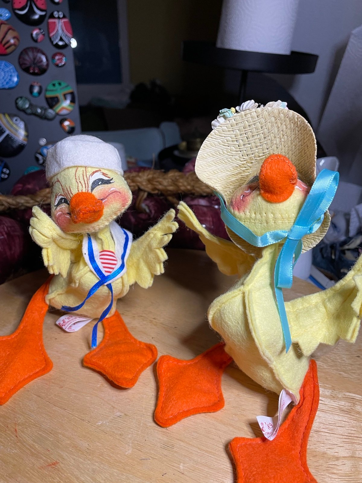 Annalee '90 Mobilitee Duck Doll 8” Sailor Boy Bonnet Girl Yellow #1724 Rare!
