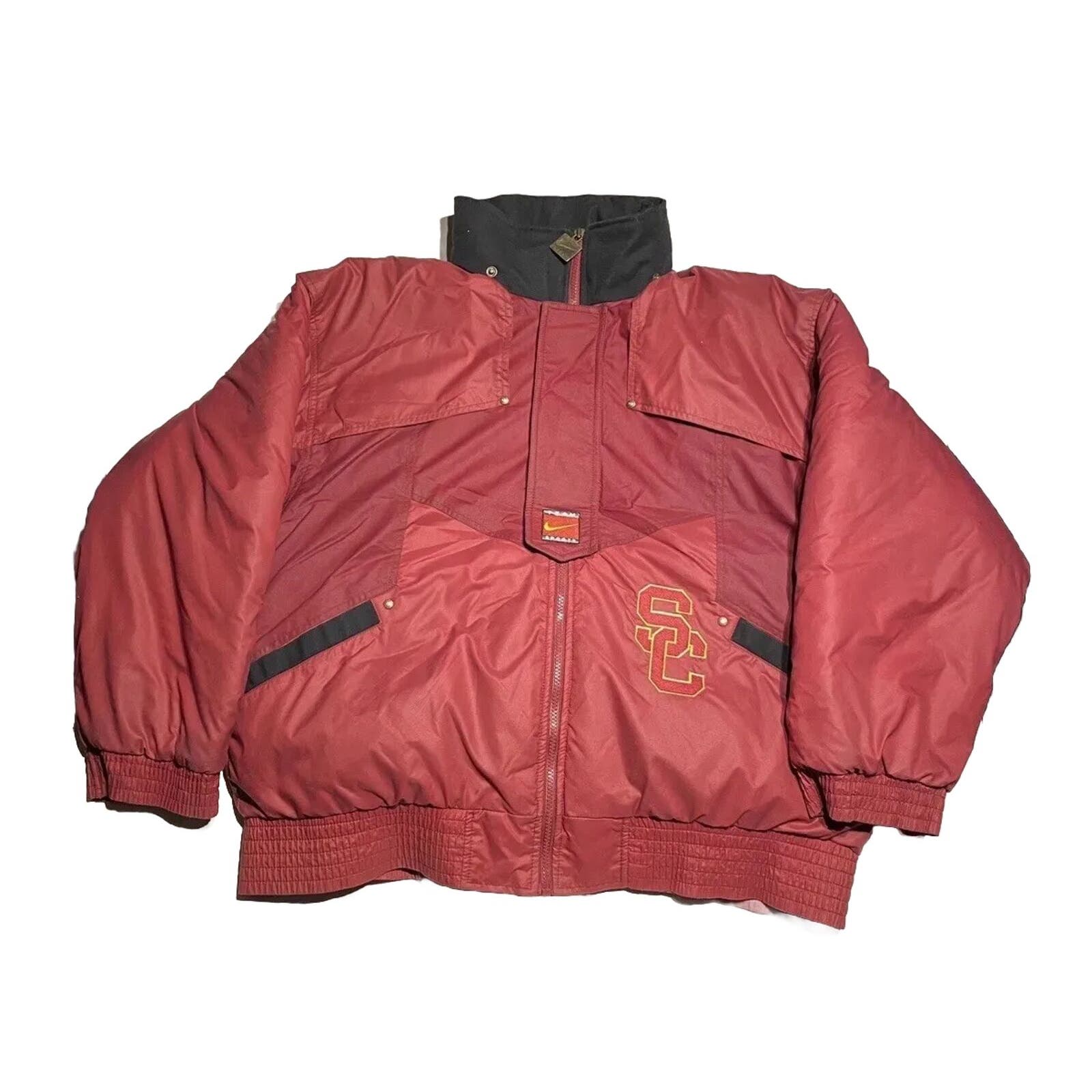 VNTG Nike USC Trojans Team Sports Heavy Duck Down Winter Jacket Size Large