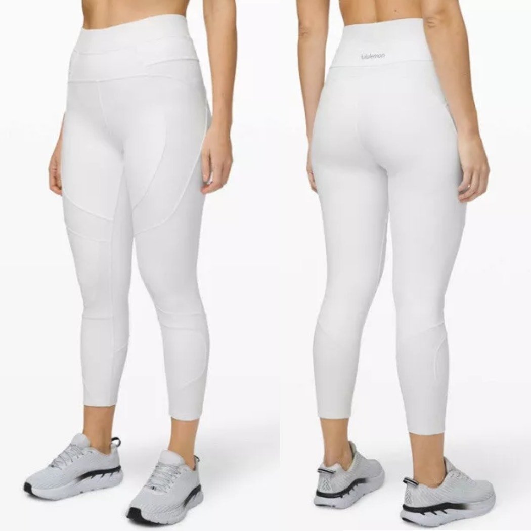 Lululemon Womens New Ambition Super High Rise Tight 28” White Leggings Size 4