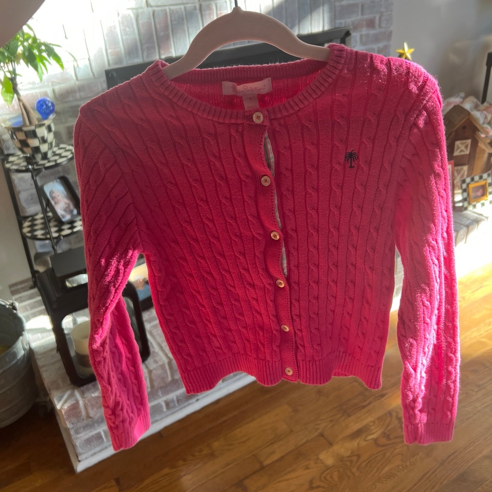 Lilly pultizer pink Cardigan sweater girls size 8