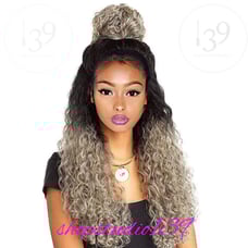 Celebrity human silver ombre 360 lacewig