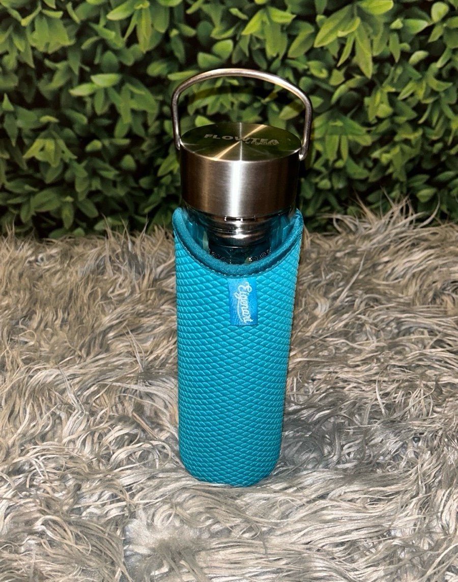 FLOWTEA By EIGENART Eucalyptus Tea Coffee Infuser Glass Bottle w/Sleeve& Filter