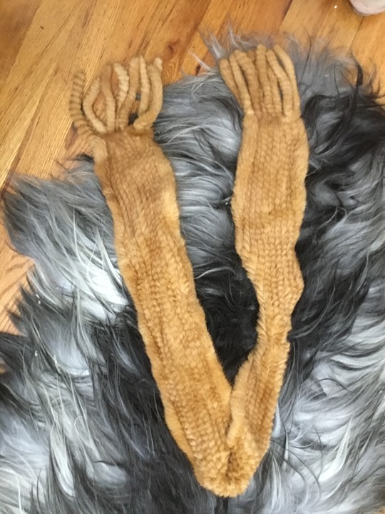 Adrienne Landau Mink scarf new