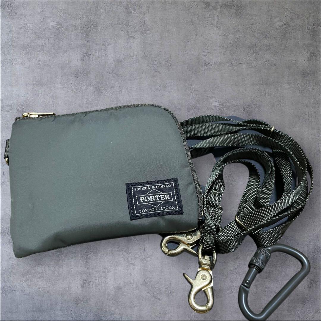 PORTER shoulder wallet 835-16502 khaki, with box