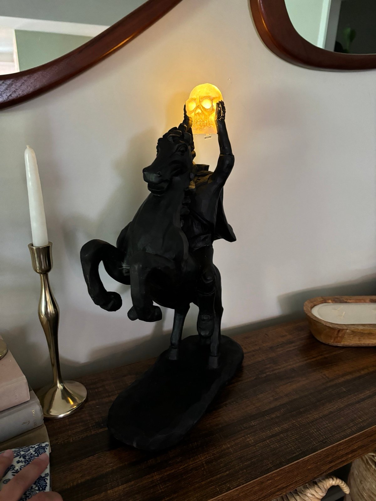 Headless horseman statue