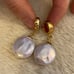 18kP huge fresh water pearl earing hoop