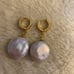 18kP huge fresh water pearl earing hoop