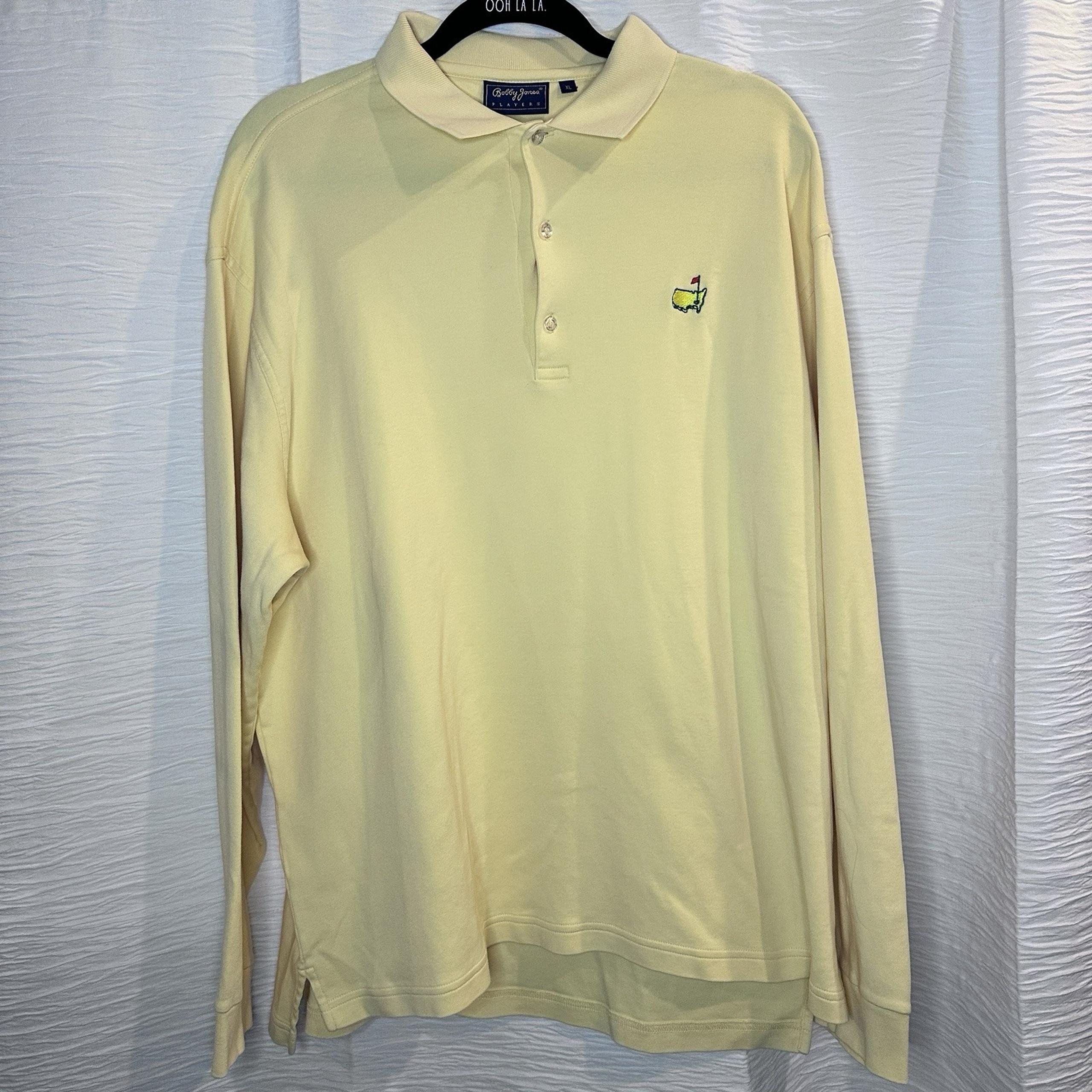 Bobby Jones Players Masters Yellow Polo Long Sleeve Mens XL Golf