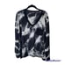 ZOE COUTURE Black White Marble V Neck 100% Cashmere Pullover Sweater Medium