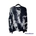 ZOE COUTURE Black White Marble V Neck 100% Cashmere Pullover Sweater Medium