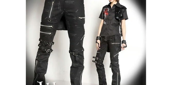 Visual Kei goth punk pants and pouch