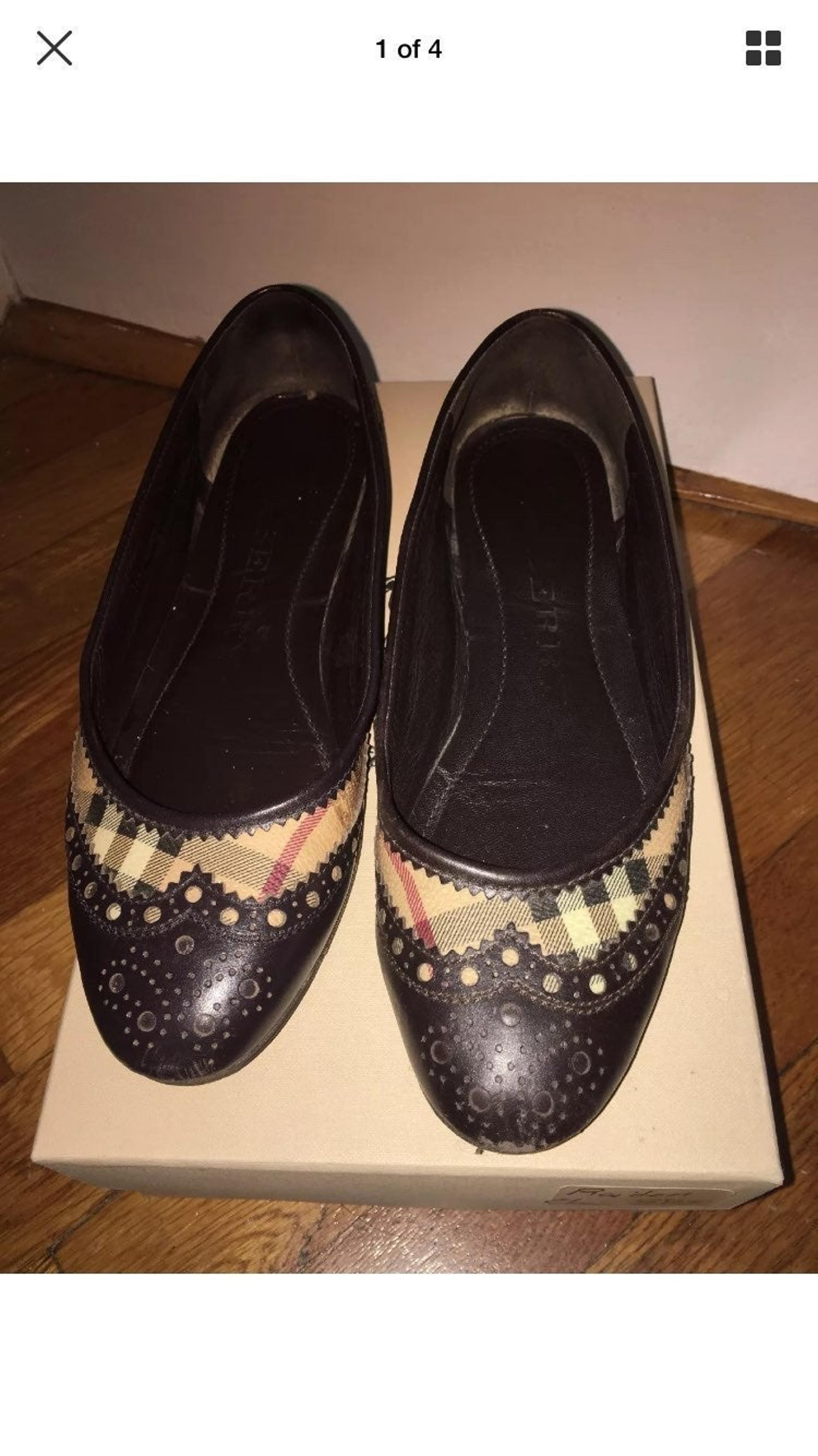Burberry Checked Flats Size 7.5