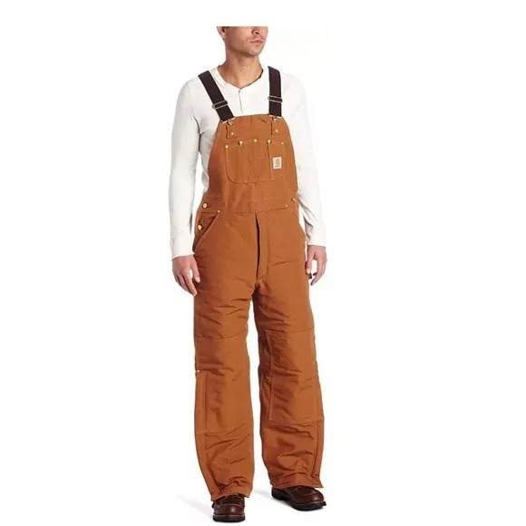 NWT Carhartt Men's Quilt Lined Sandstone Bib Overall Brown 150 40x34 R27 CC059