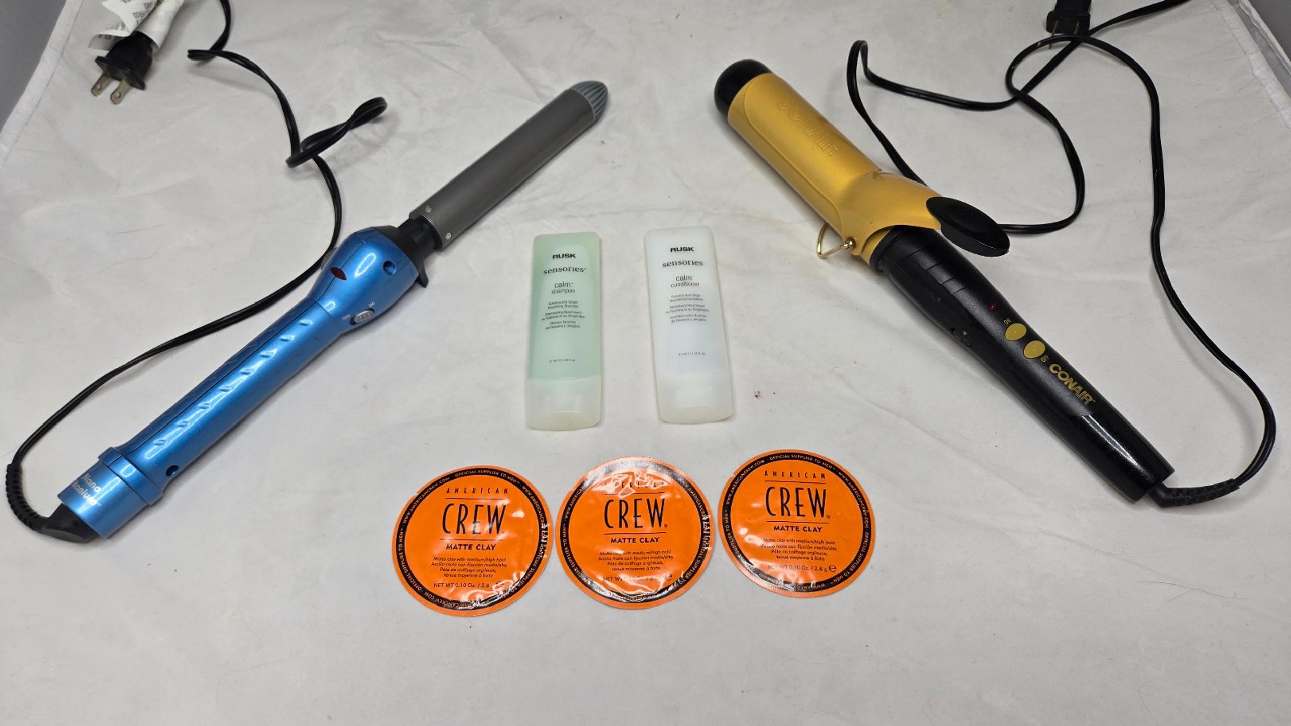 BaBylissPRO Nano Styling Iron And Gold Conair With Travel Hair Items