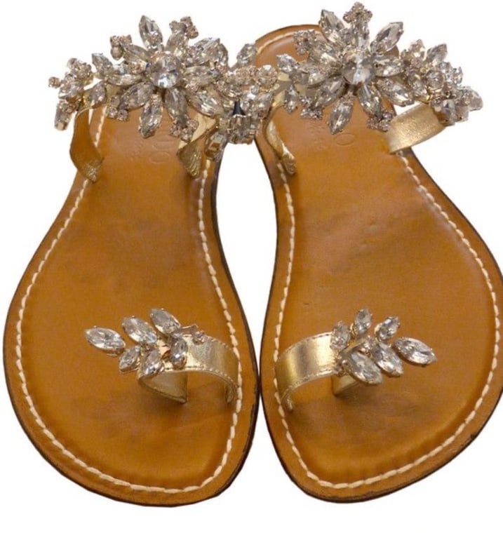 Rhinestone Encrusted Bernardo Sandals size 8