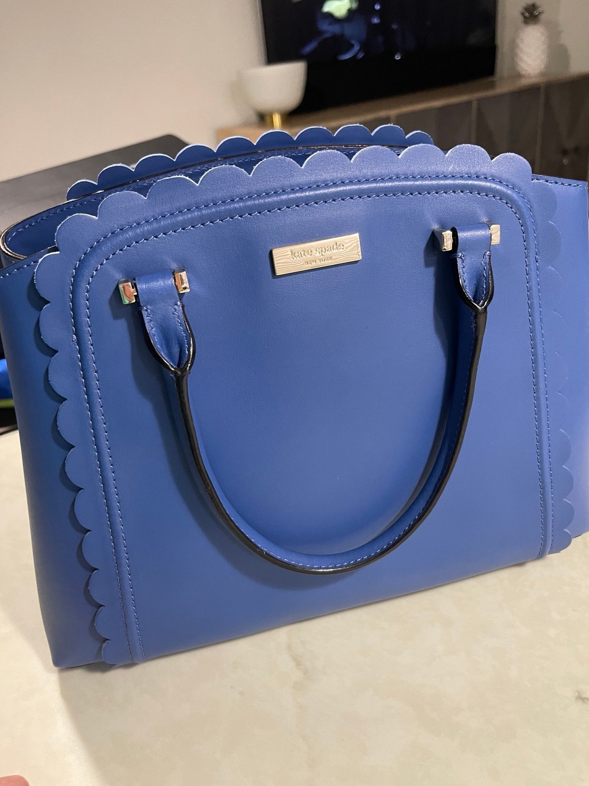 Kate spade blue scalloped purse hotsell