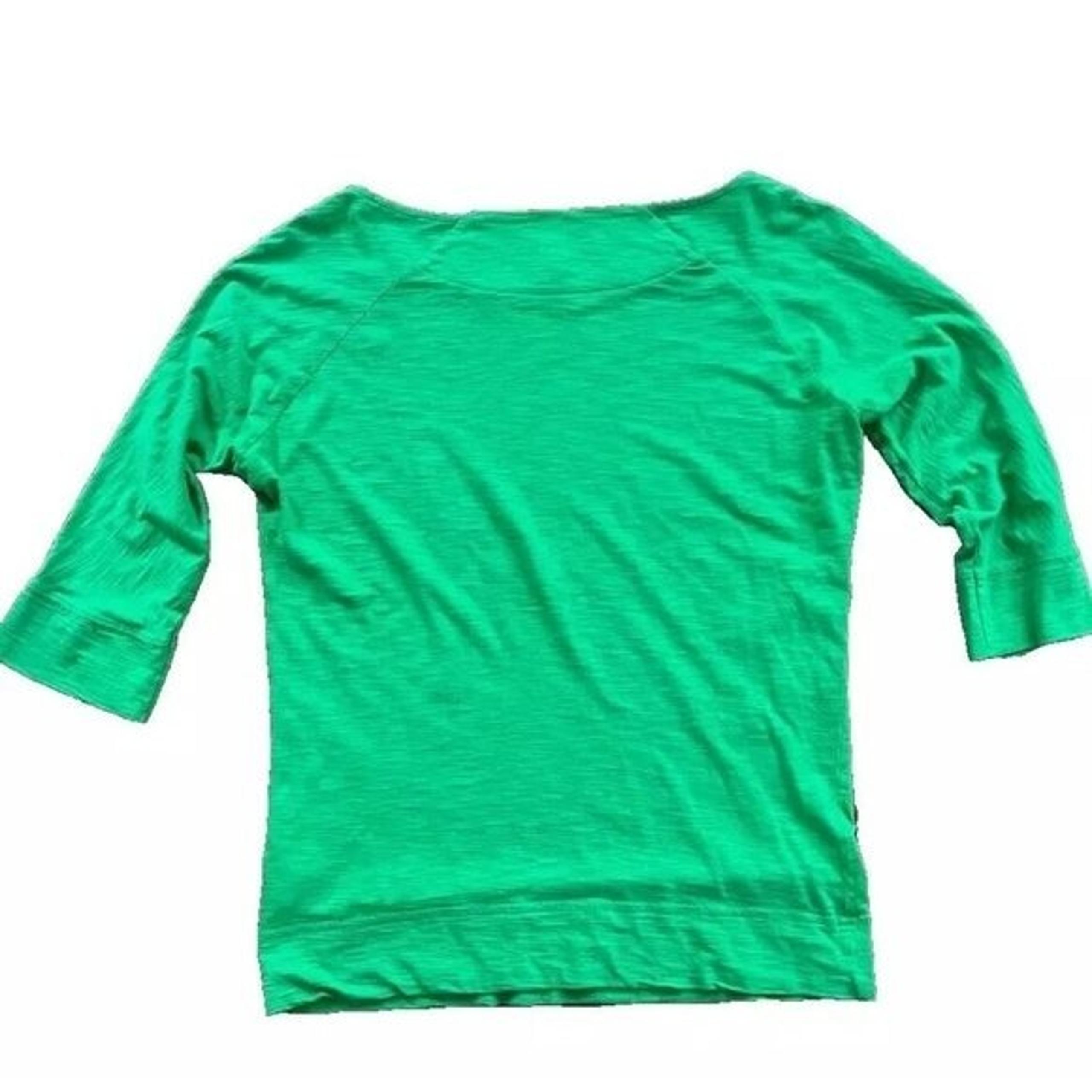 Lilly Pulitzer Pima Cotton Jersey Knit Crew Neck 3/4 Sleeve Top Green M A000563