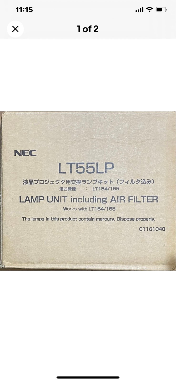 NEC LT57LP Lamp Unit Including Air Filter ORIGINAL NEC