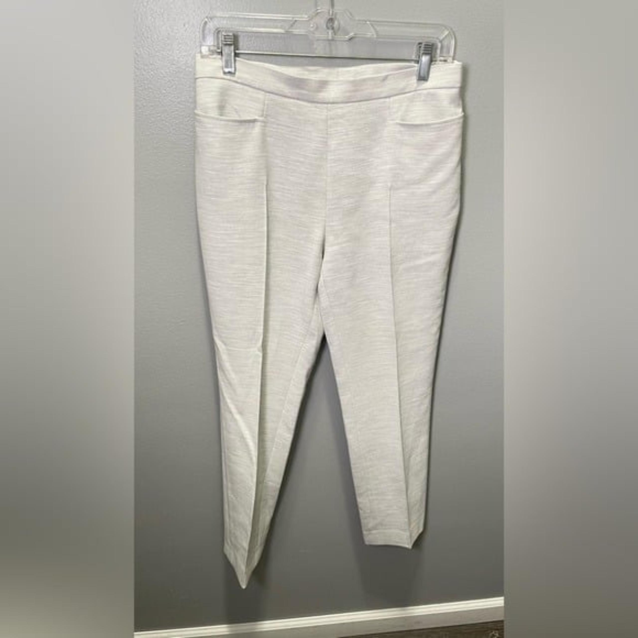 Akris Punto Women's Franca Techno Cotton Blend Light Gray Pants Size 6