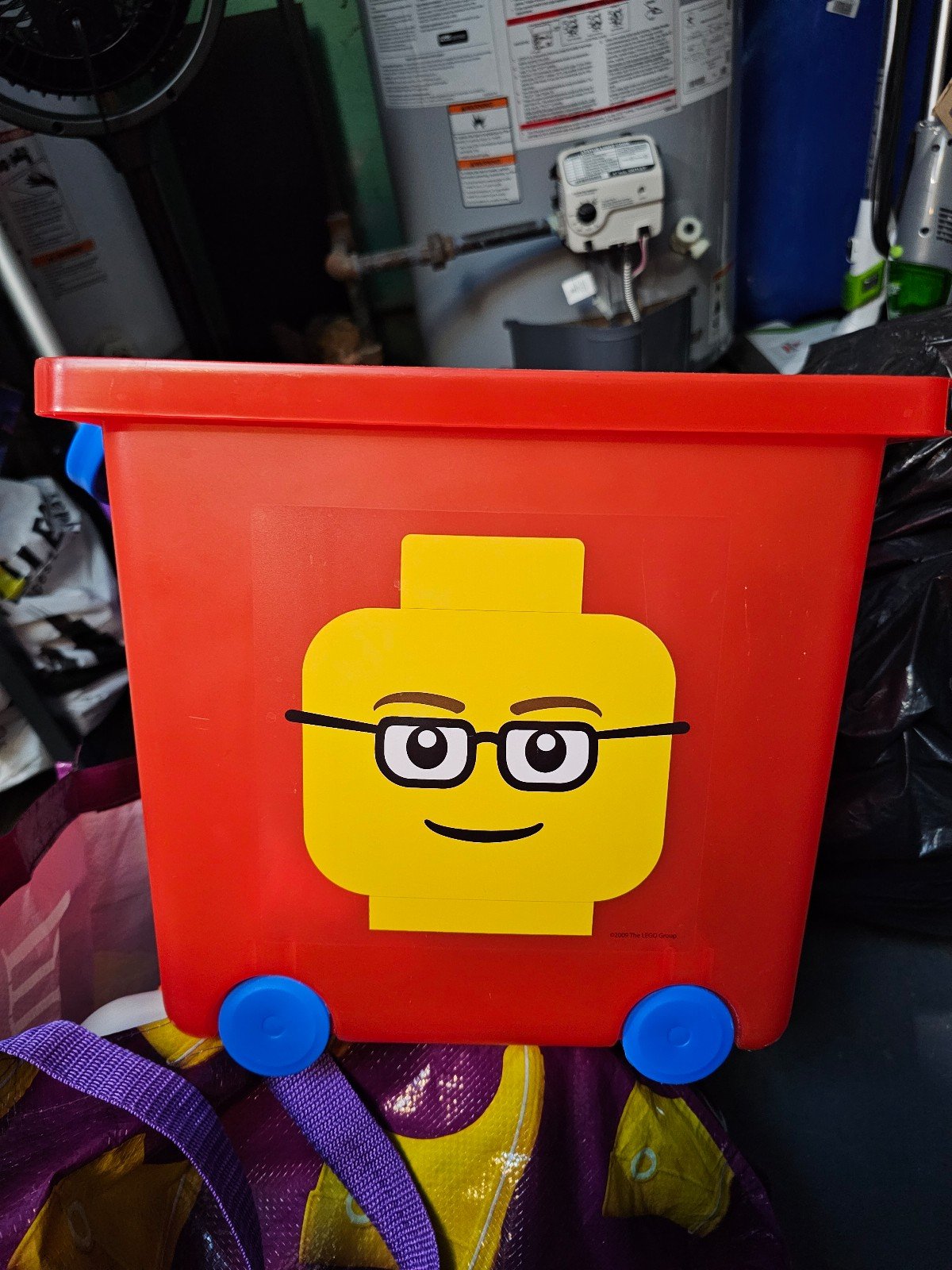 LEGO Red Storage Container/Bin with Wheels & Handles
