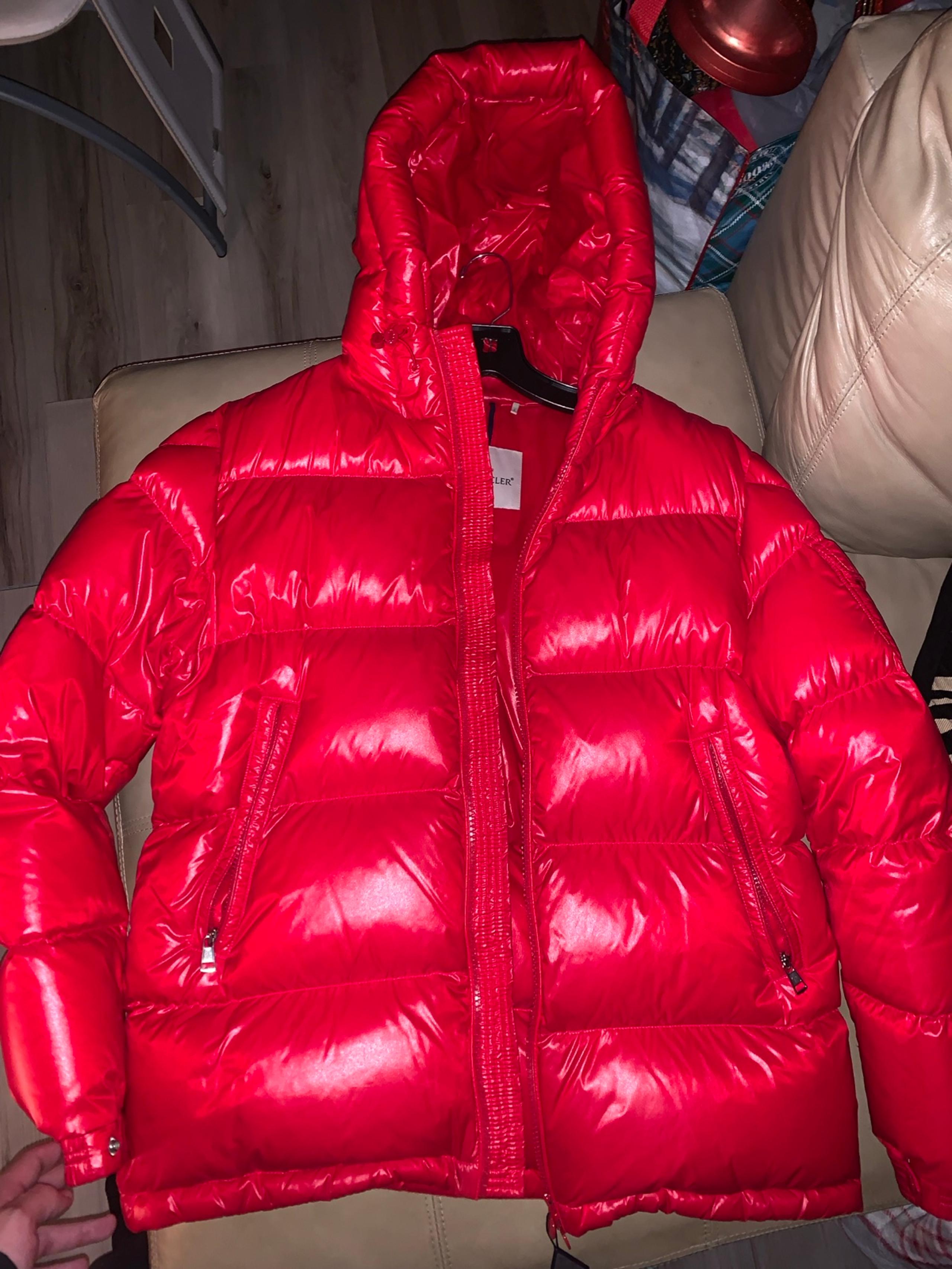 Moncler Ecrins Hooded Down Puffer Jacket Size 4 Red