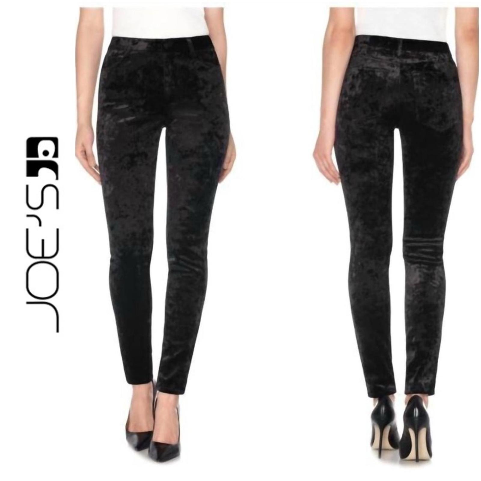 NWT JOES The Charlie | SZ 24 | Crushed Velvet High Rise Skinny Pants Black 182