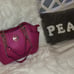 Michael Kors Jet Travel Large Chain Shoulder Tote Handbag Leather hot pink